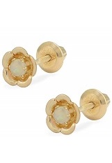 lovely itty-bitty flower birthstone baby earrings